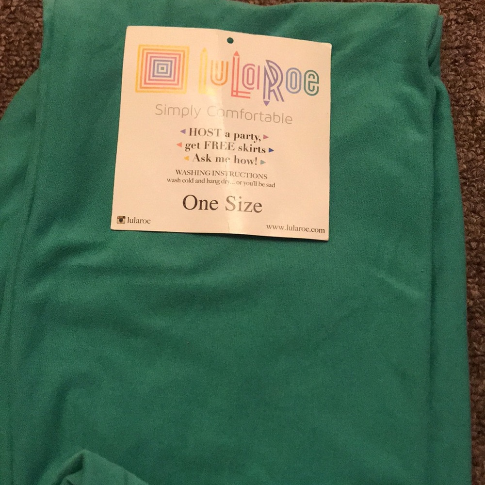 Lularoe os leggings solid dark aqua green NEW